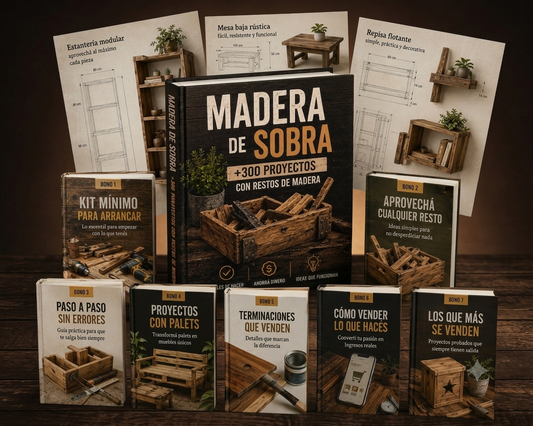 +300 PROYECTOS CON RESTOS DE MADERA + 7 BONUS DE REGALO